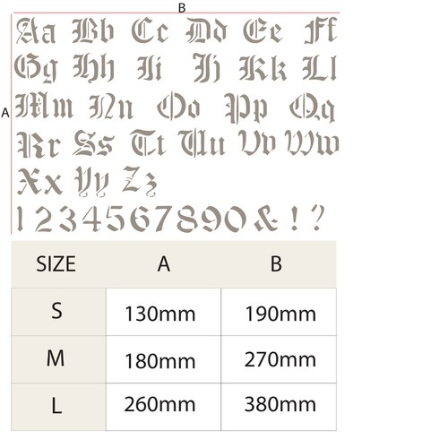 Olde English Stencil A-Z Font Alphabet Lettering Painting Reusable Craft Art AL5 - Picture 26 of 28
