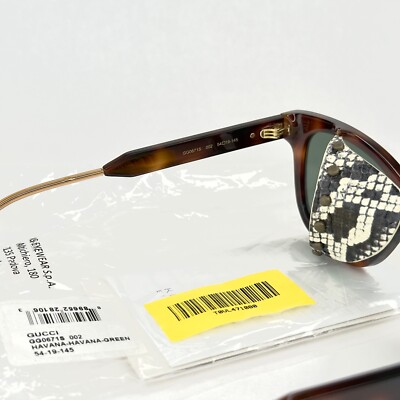 GUCCI GG0671S Guilloché 0671 Brown Snake Leather Blinker Unisex