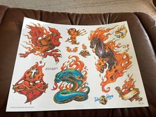  Lot 18 Vintage Tattoo flash art paper sheet William Webb II 2002