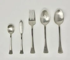 Oneida Emma 5 Piece Serving Set Quality 18/8 Stainless Satin Pattern