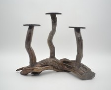 Handmade Mesquite Wood Candle Holder, Candelabra, Rustic, Made in the USA 12"
