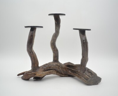 Handmade Mesquite Wood Candle Holder, Candelabra, Rustic, Made in the USA 12''