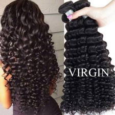 100 Unprocessed Virgin Curly Deep Wave Human Hair Extensions Brazilian 3Bundles