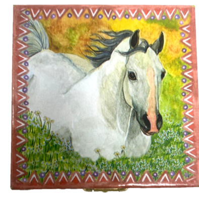 Horse in Meadow Mini Treasure Hinged Treasure Box by Enchantmints 2  by 2 