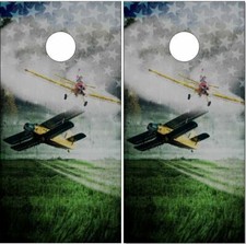 Crop Dust Vintage Planes Cornhole Wrap Bag Toss Skin Decal Sticker