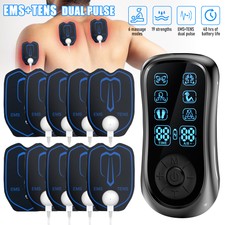 New Tens Unit Machine EMS Muscle Stimulator Electrotherapy Device Rechargeable