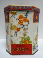 VINTAGE MACROBERTSON TIN DECORATIVE ORIENTAL LITHO PRINT TEA CADDY CANISTER