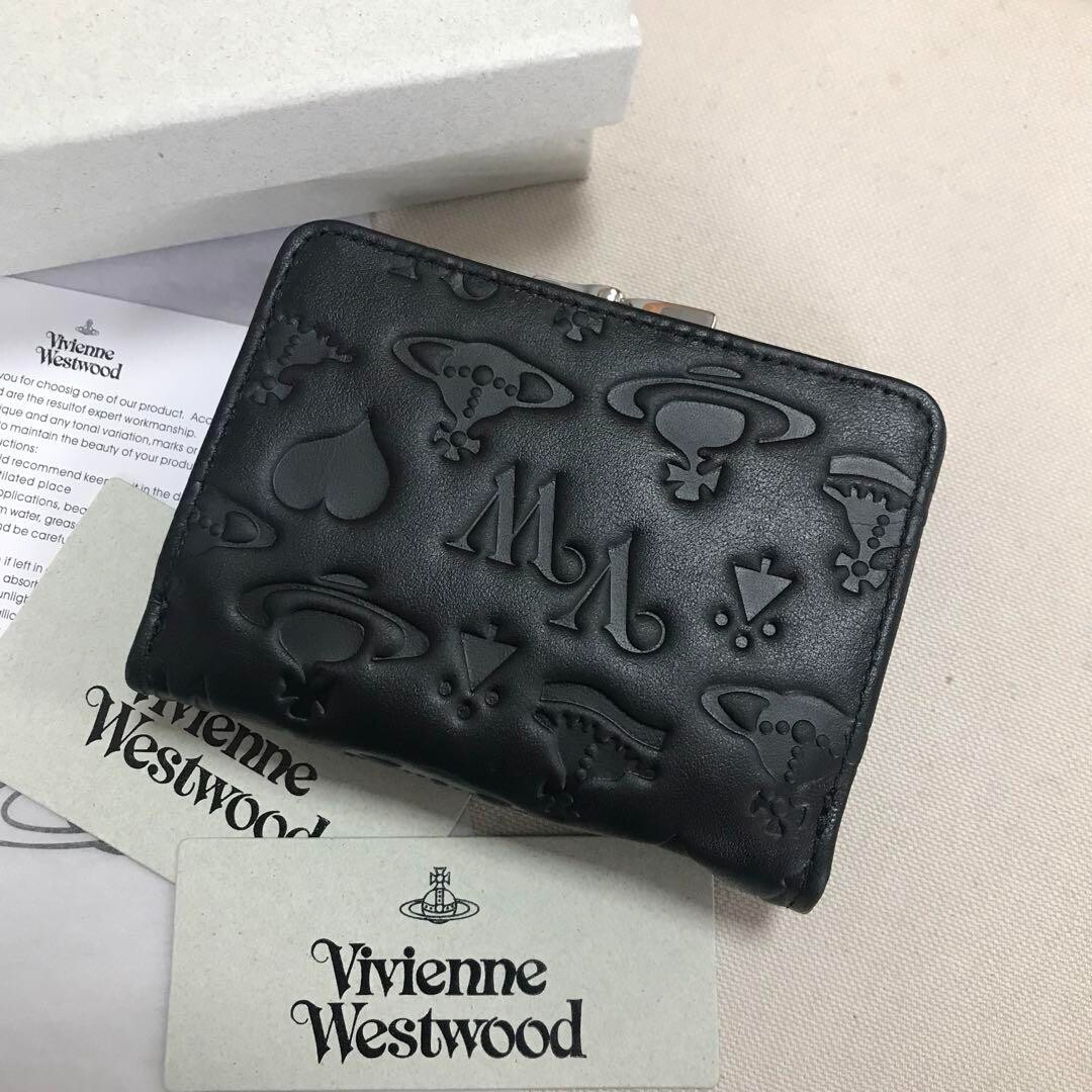 Vivienne Westwood Vivienne purse tri-fold mini wallet black New F 