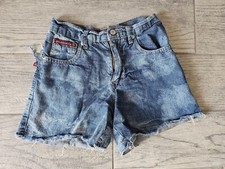 Girls Marabella 55 Blue Denim Jeans Cut Off Shorts Size 8 Tie Dye Distressed