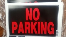 Qty of 6 Signs No Parking 8 x 12" Plastic