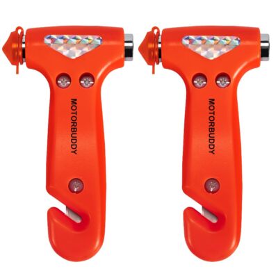 2-Pack Car Safety Hammer with Seatbelt Cutter and Glass Breaker