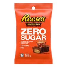 REESE'S Zero Sugar Miniatures Chocolate Peanut Butter Cups 3oz Pack of 12