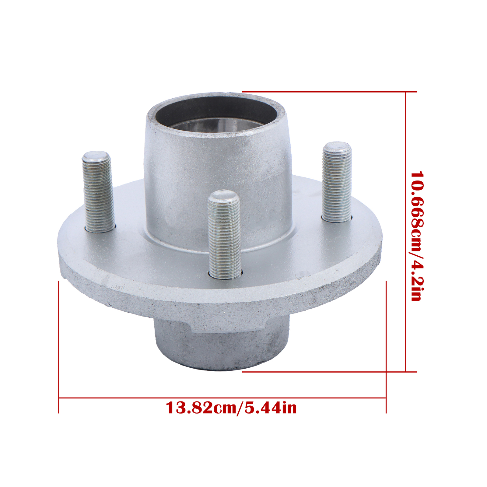 Set of 2 Trailer Axle Kits With 4 on 4" Bolt Idler 1" Hub & Round Bt8 Spindle