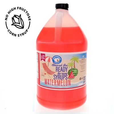 HAWAIIAN SHAVED ICE Watermelon Ready to Use Shaved Ice or Snow Cone Syrup Gallon (128 Fl Oz)