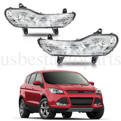 Clear Lens Front Bumper Fog Lights Lamps Fit 2013-2016 Ford Escape Kuga Pair