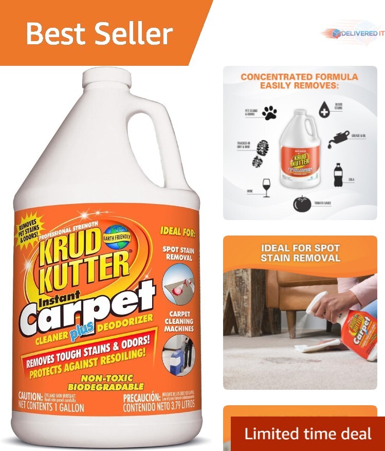 Powerful Carpet Cleaner Stain Remover Deodorizer 1 Gallon Safe for All Carpets-image