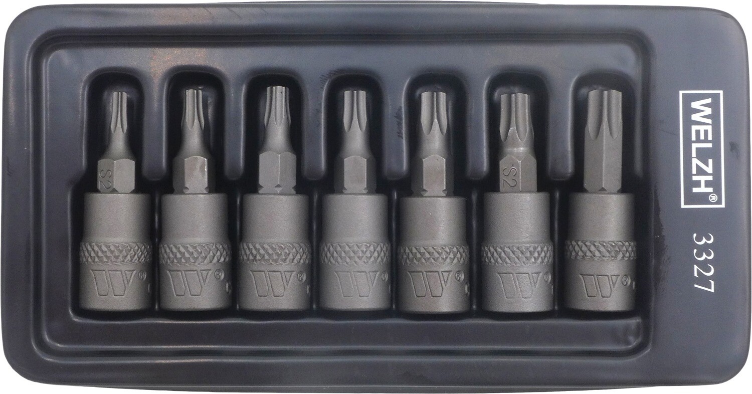 Welzh Werkzeug 7pc -1/4""Drive Impact Star Key, Torx Bit Sockets - T10-T40 3327