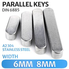 Parallel Keys Round Ends Drive Shaft Steel Form A DIN 6885 Metric 6mm 8mm