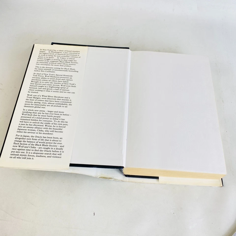 Black Blade by Eric Lustbader 1992 1st Edition Hardcover DJ Crime Thriller - Image 4 of 4