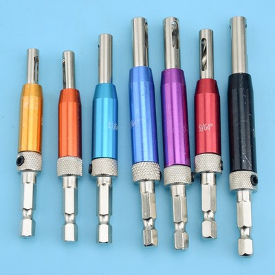 7x Self Centering Door Lock Cabinet Hinge Hole Opening Drill Bit Set