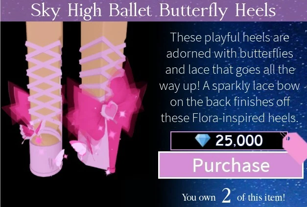 Roblox Royale High Sky High Ballet Butterfly Heels 25k In Shop