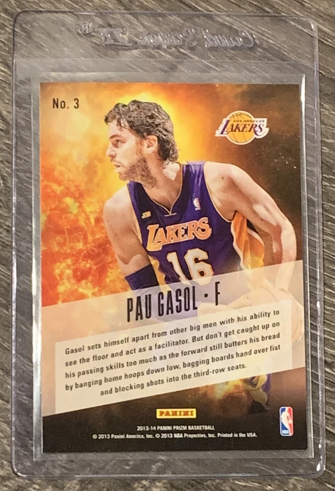 2013-14 Panini Prizm "Post Season" #3 PAU GASOL 🏀 LA Lakers 🏀 FREE SHIPPING 🏀 - Image 2 of 4