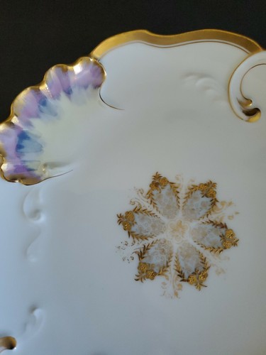 Antique Plate LIMOGES J.P.L FRANCE Floral Gold Trim Rare 9” Plate Gorgeous!!! - 第 2/5 張圖片