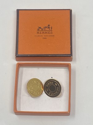Hermes Clou De Selle Paris Logo Clip On Earrings Gold Plated