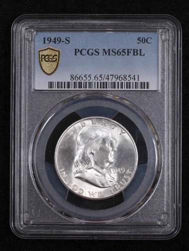 1949 S Half Dollars Franklin PCGS MS-65 FBL