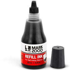 Mark 2000 Self-Inking Refill Ink - Black - 25cc 0.9oz 1 Pack 1 x 0.8 fl oz
