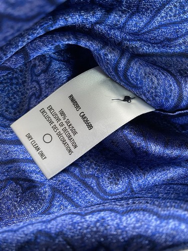 Camisa de seda Robert Graham edición limitada para hombre talla 2XL azul marino cachemira - Imagen 12 de 21
