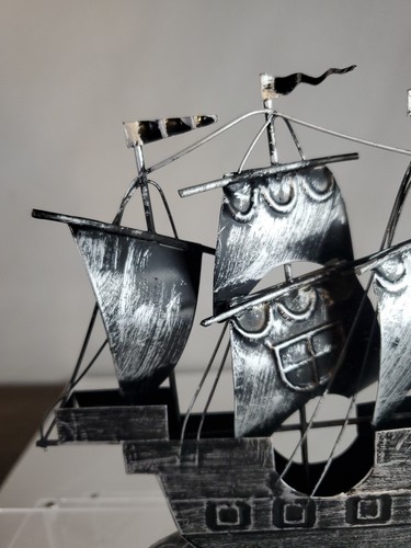 Tin Spanish Galleon Ship stands 6.5" tall - Picture 3 of 7
