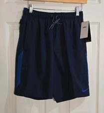 Nike Swim Shorts Mens SMALL 4 Way Stretch Navy Mesh Liner NEW