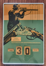 Seltener DDR Drehkalender VEB Simson Suhl Jagd Gewehr Ewiger Kalender Werbung 30