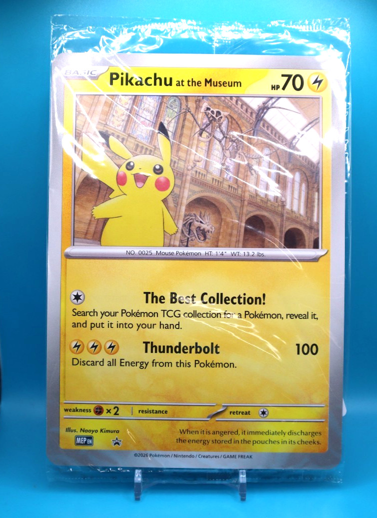Pikachu At The Museum Jumbo Promo Card Sealed