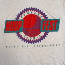 Vintage Spokane Hoopfest T Shirt 90s Basketball Tournament USA Made Small