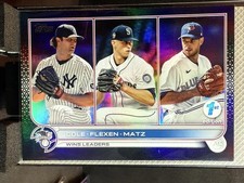 2022 Topps 1st Ed. #270 AL Wins Leaders (Gerrit Cole/ Flexen / Matz) #/25
