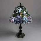 Tiffany Style Stained Glass Floral Table Lamp Light Vintage