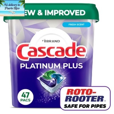 Cascade Platinum Plus Pods Dishwasher Detergent - Mountain Scent - 47ct