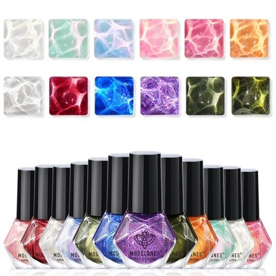 modelones Nail Polish Set 12 Colors Winter Sparkle Glitter Red Green Gold