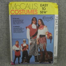 McCalls 7347 Boys Girls Pirate Sea Wench Halloween Costume size 8-10 Uncut