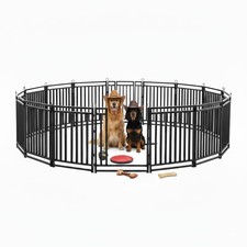 Dog Playpen 47 Inch Height 16 Panels Dog Fence Outdoor Indoor Metal