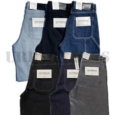 MEN'S BAGGY JEANS  RAW LOOSE FIT BAGGY CARPENTER SHORTS 7 COLORS 28 to 44 