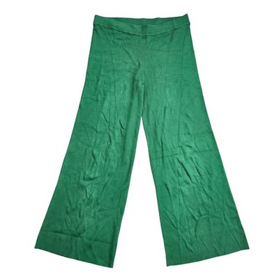 Gabrielle Union NWT Women's Wide Leg Ribbed Knit Pants Green XXL