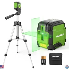 HUEPAR 98Ft Green Line Laser Level with Tripod - Self-Leveling Tool for Tiles