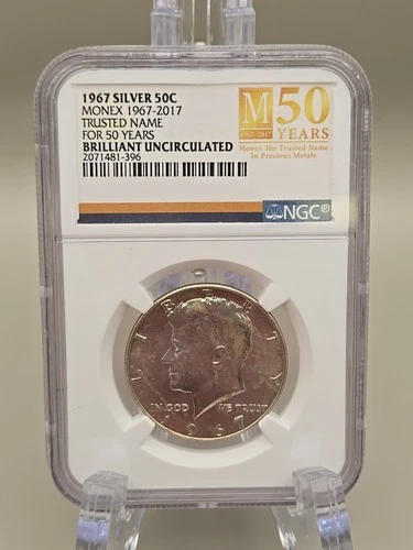1967 JFK Silver Half Dollar 50C - NGC Brilliant Uncirculated