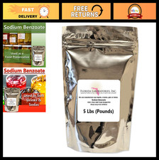 Sodium Benzoate 99 USP/FCC Grade 5 Lb Pound Preservative, Additive