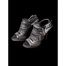 Christian Dior Black Mesh Slingback Buckled High Heels Sandals Size 38.5, US8.5