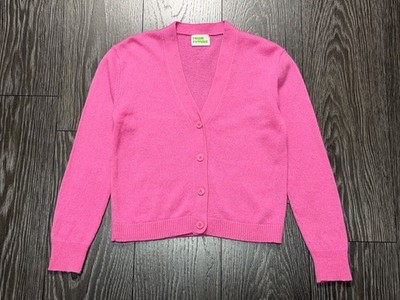 Womens From Future Button Cardigan Sweater 100% Cashmere Pink Size XS