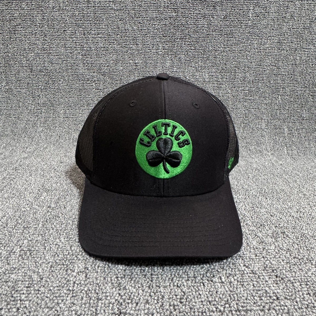 '47 Brand Boston Celtics Trucker Snapback Black Green OSFA NBA Mesh Back Hat